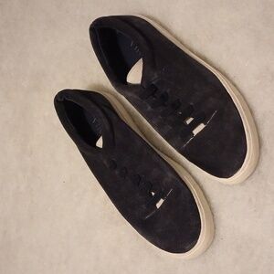 Vince Black and White Leather Loafers